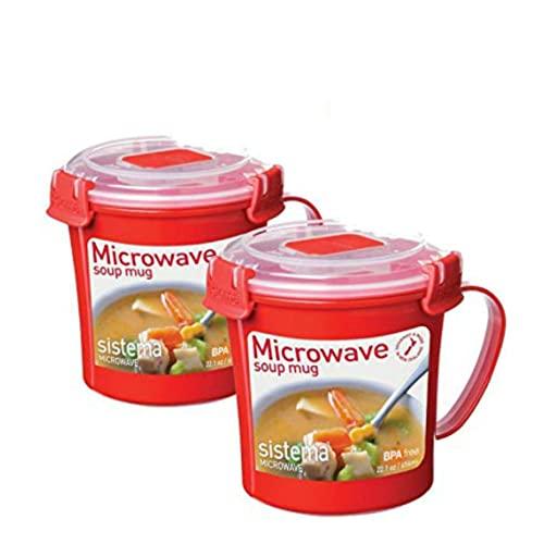 Sistema 656 ml Soup Mug, Colors may vary, 2 Pack