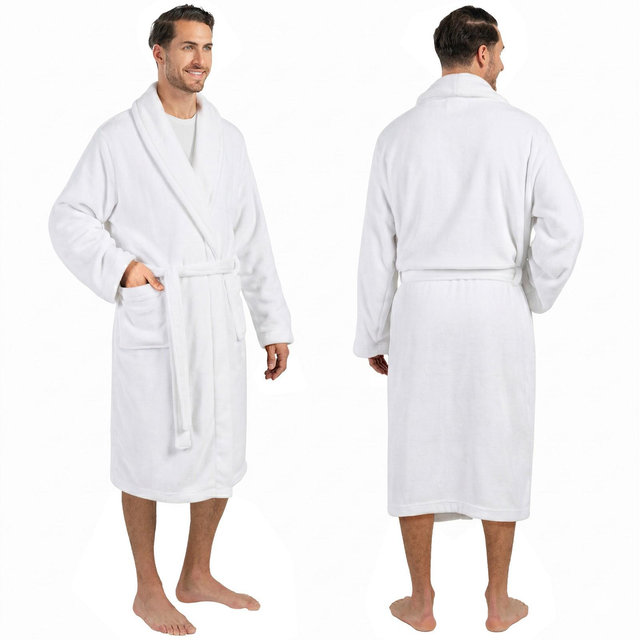 PAVILIA Mens Soft Robe, Fleece Plush Soft Long Male Bathrobe, Lightweight Fluffy Fuzzy Cozy Warm Bath Shower Spa House