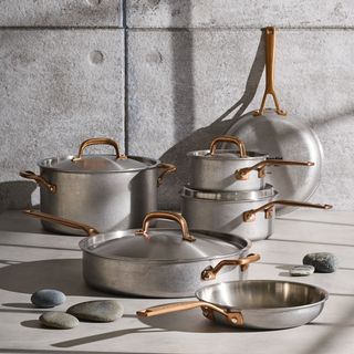 5-Ply Clad Stonewash Stainless Steel 10-Piece Cookware Set