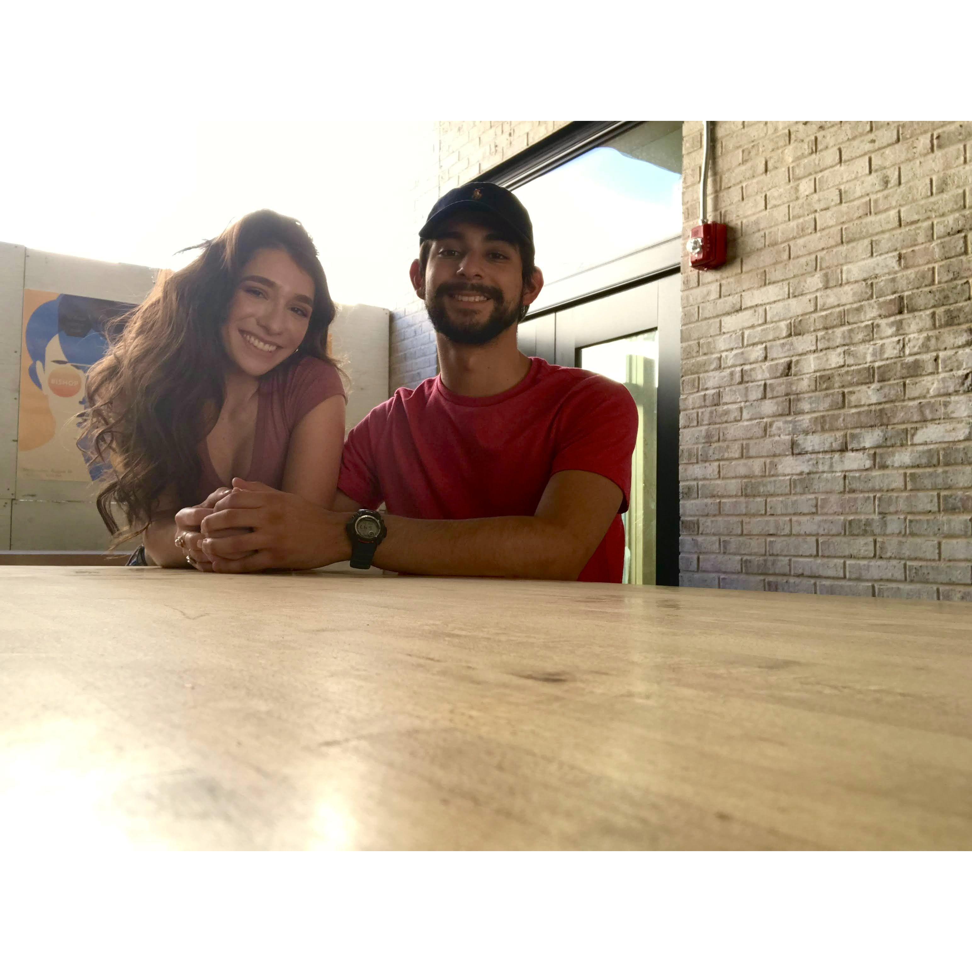 The first picture we took together after we started dating.