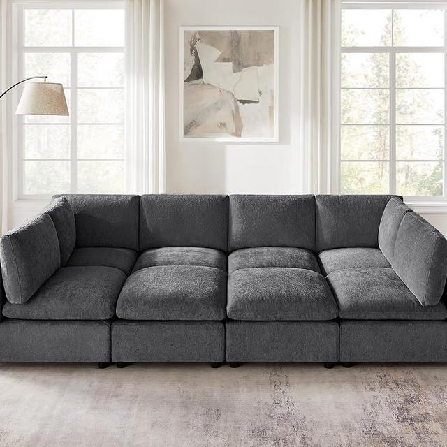 VANOMi Modular Sectional Sofa, Convertible Sofa Couch Modular Sofa with Ottoman, Sectional Sofas for Living Room Small Apartments