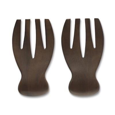 Bamboo Salad Hands with Walnut Finish