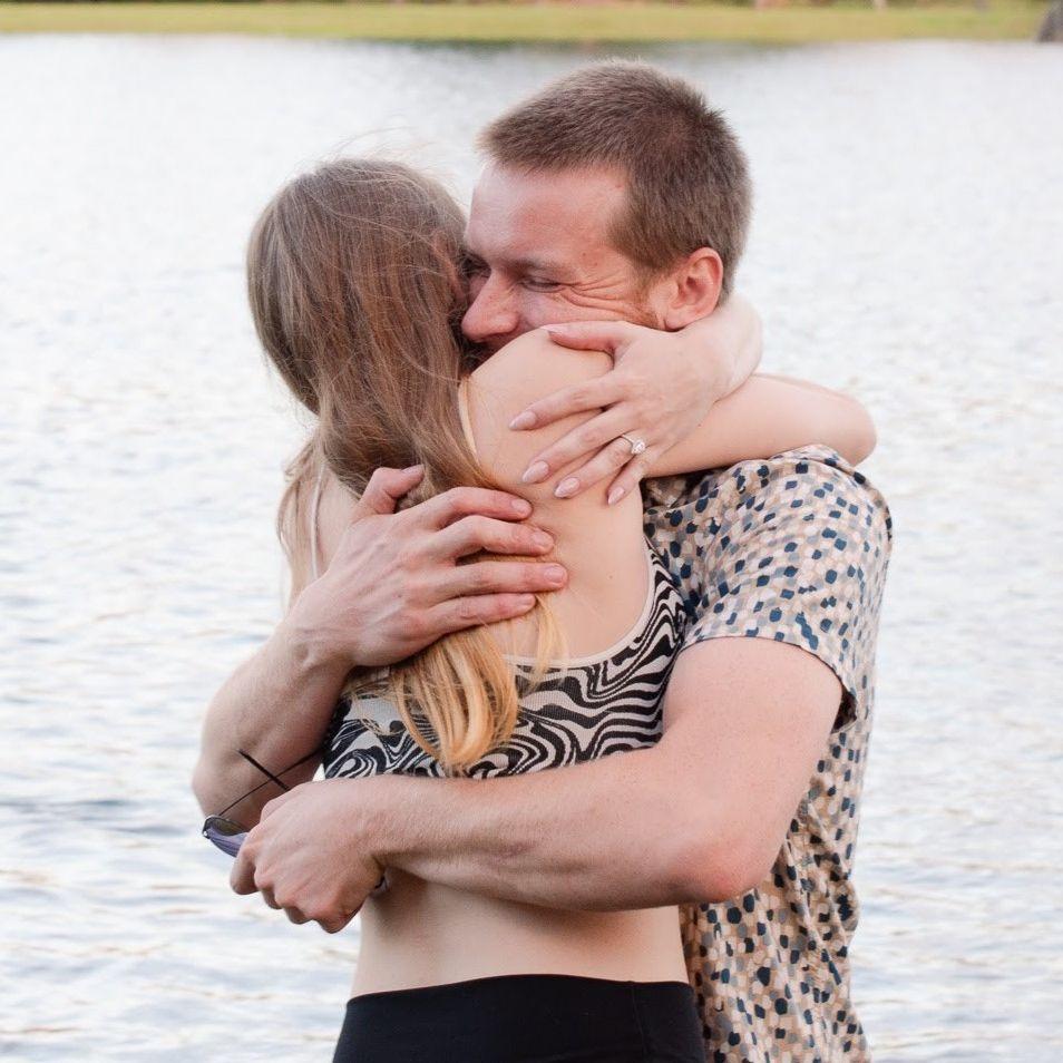 First hug after the proposal!