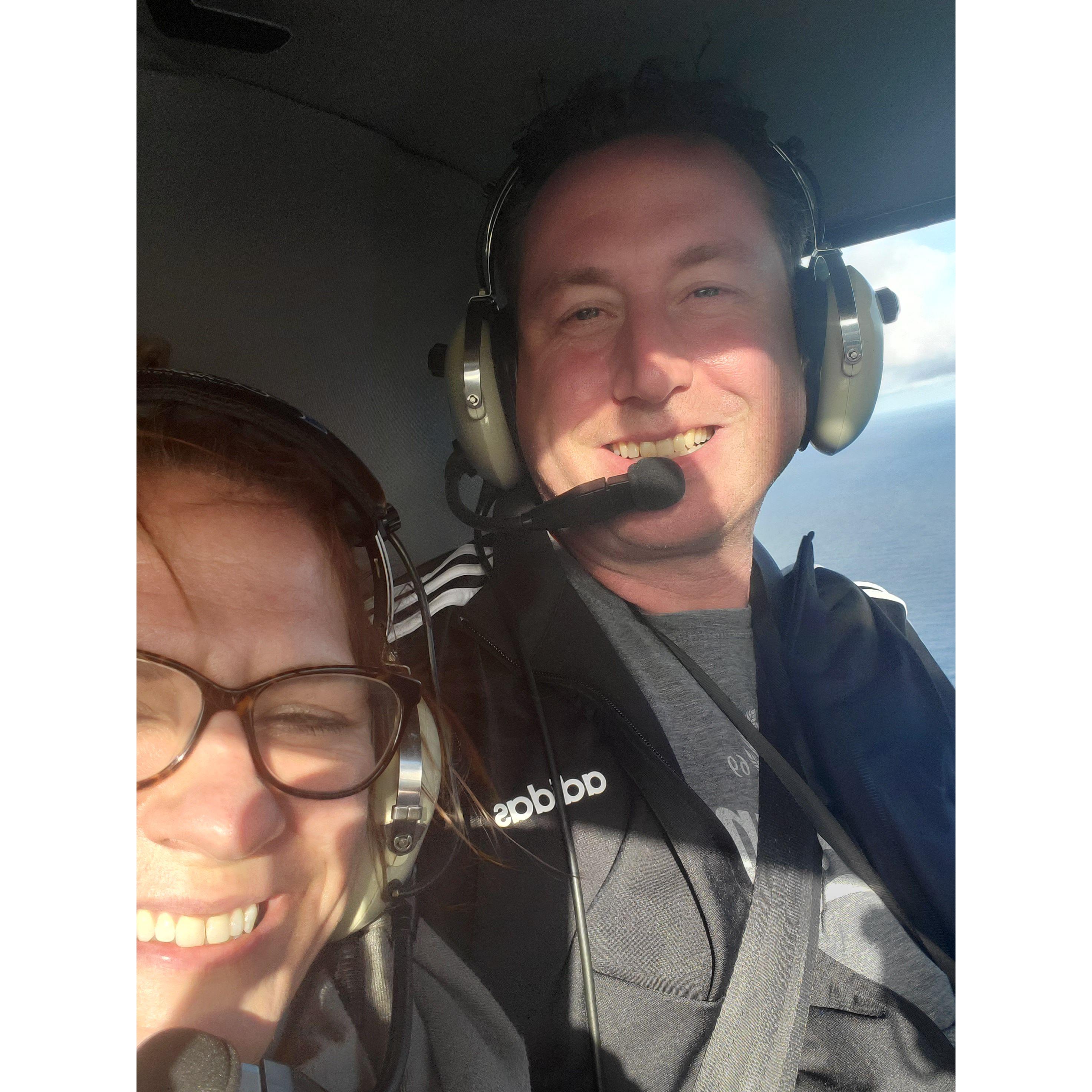 Our helicopter ride in Hawaii. Doors off!
