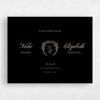 Black Simple Wedding Save the Date - Pasquo Landscape