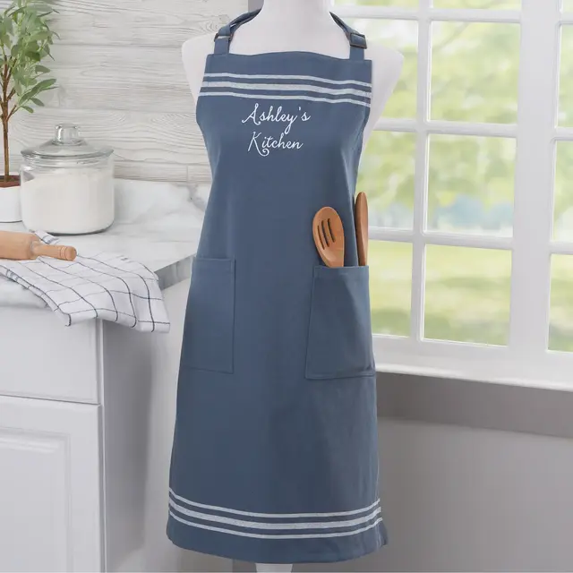 Family Love Embroidered French Stripe Milk Street Apron