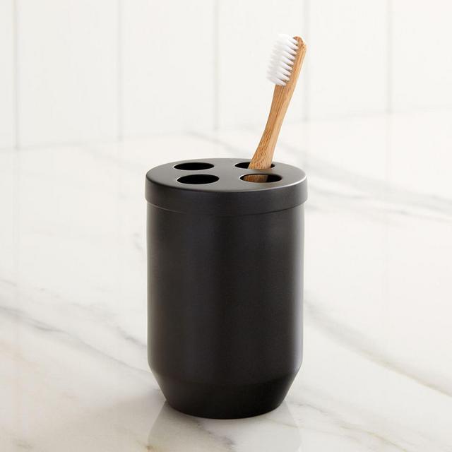 Caspian Bath Accessories, Toothbrush Holder, Stainless Steel, Dark Bronze