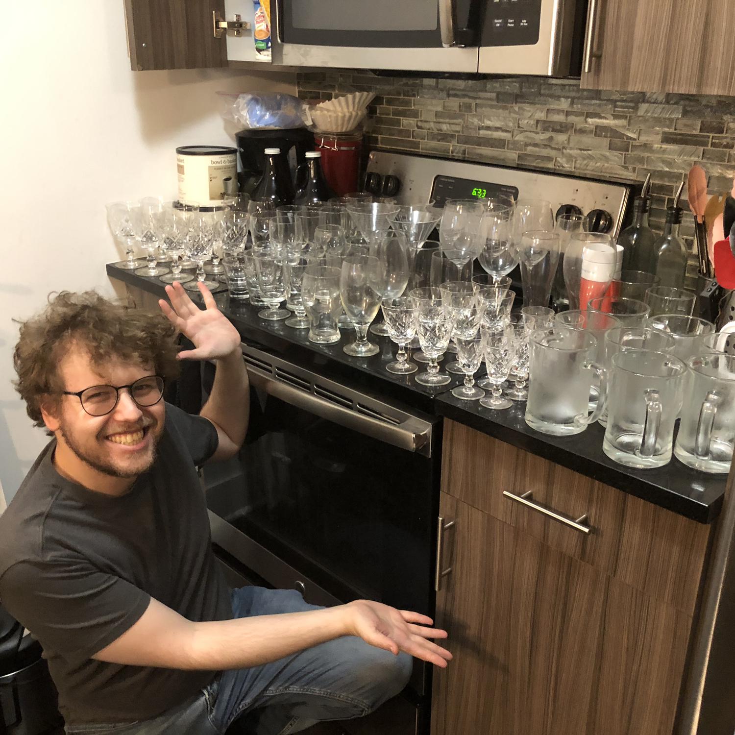 This is how we know Brian really loves Ang. He gave up 90% of his glassware collection for her. It's the hardest thing he ever had to do.