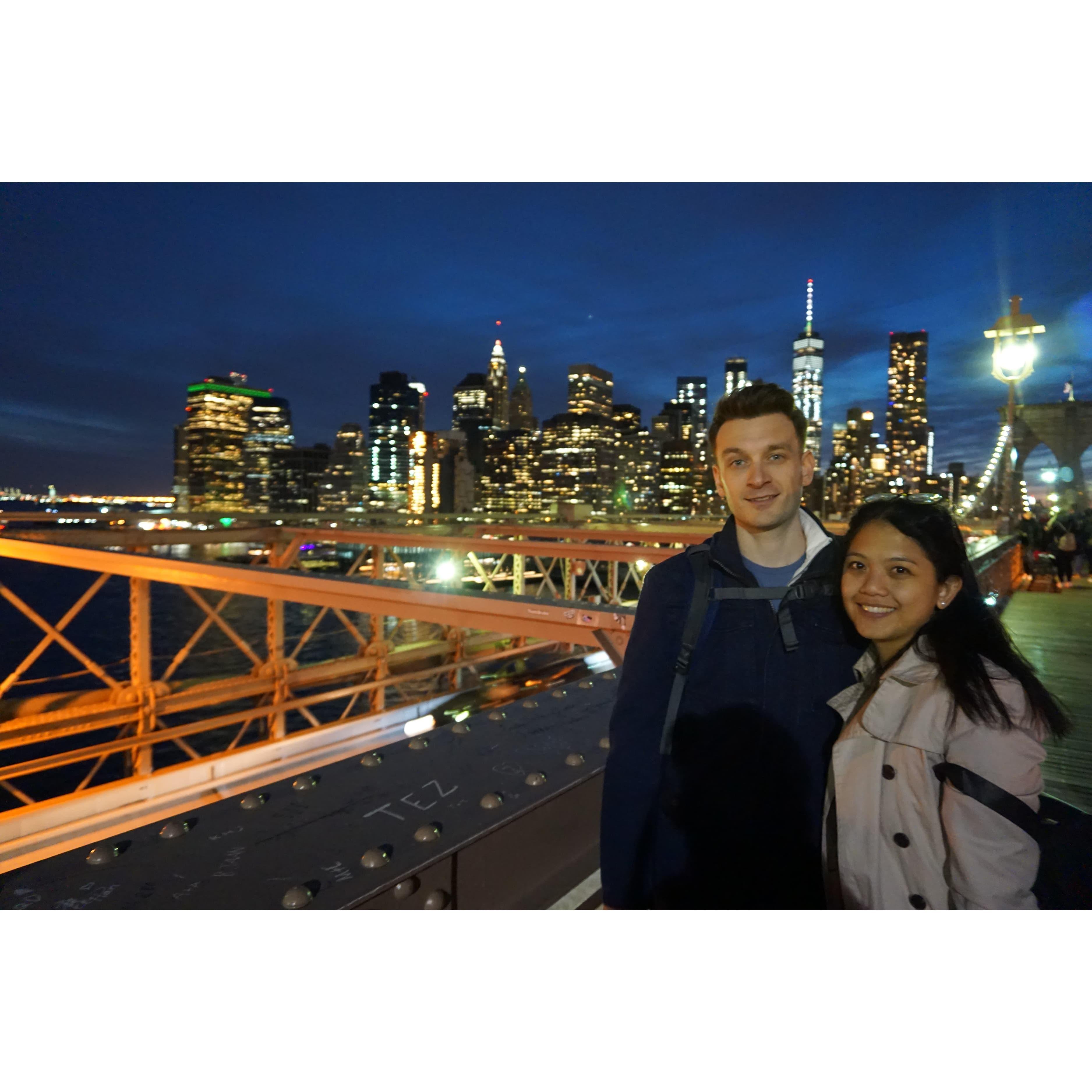 Our third time(!) to cross the Brooklyn Bridge