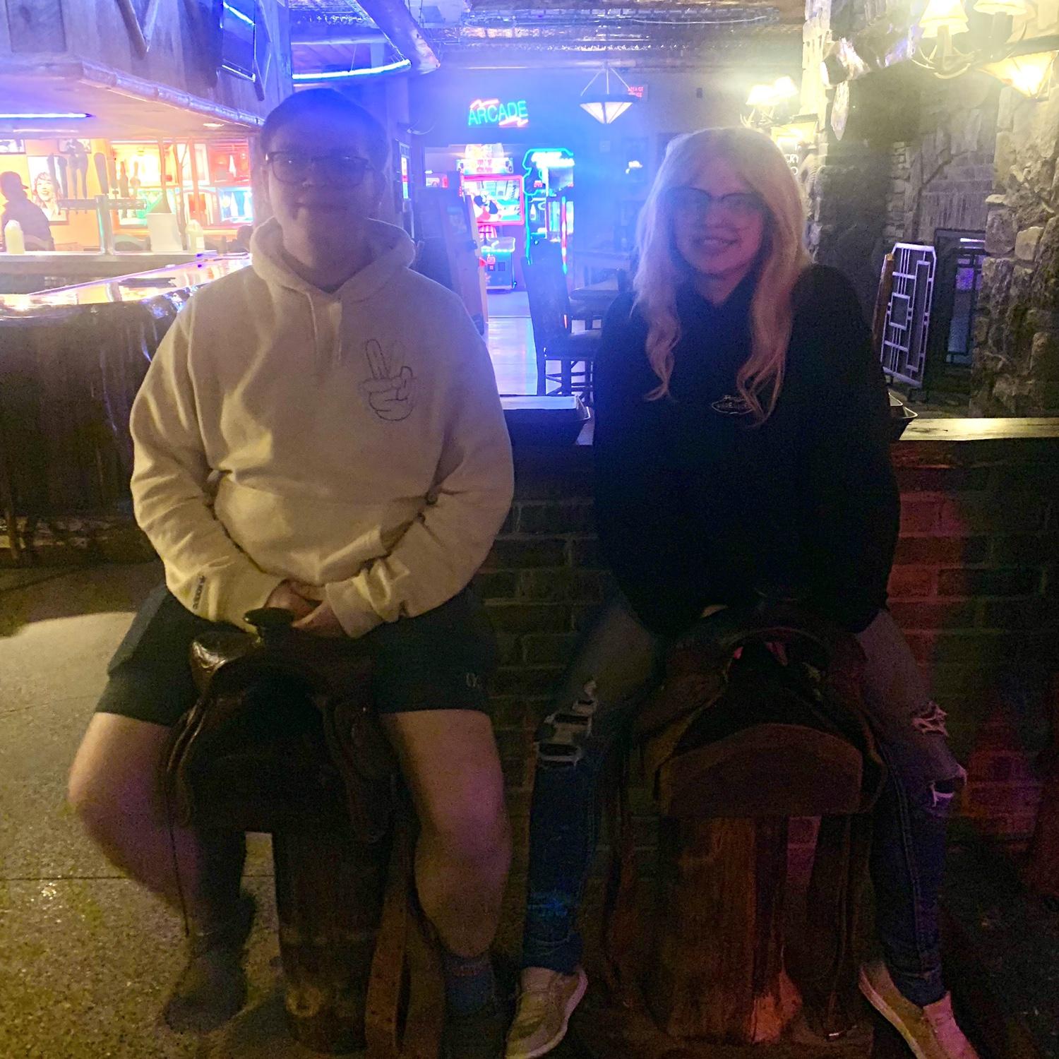 our fist date eating at Buffalo Phil’s in Wisconsin Dells