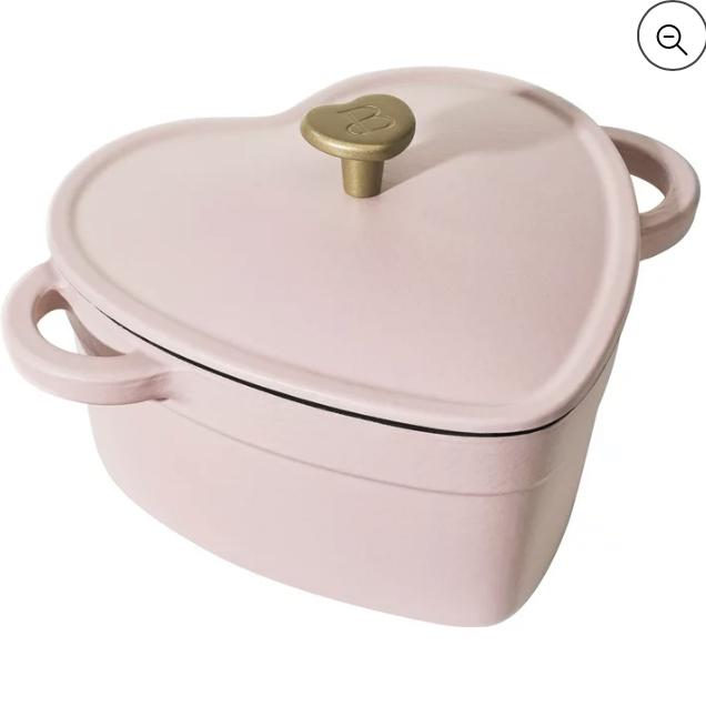 2QT Cast Iron Heart Dutch Oven