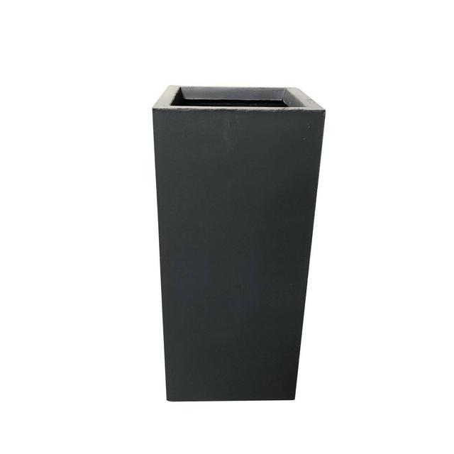 24" Kante Lightweight Concrete and Fiberglass Modern Rectangular Outdoor Planter Charcoal- Rosemead Home & Garden, Inc