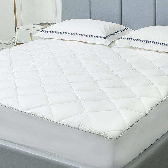 Sunflower King Mattress Pad, Hypoallergenic Cotton Mattress Cover, 18-22" Extra Deep Pocket Quilted Protector, Breathable&Noiseless