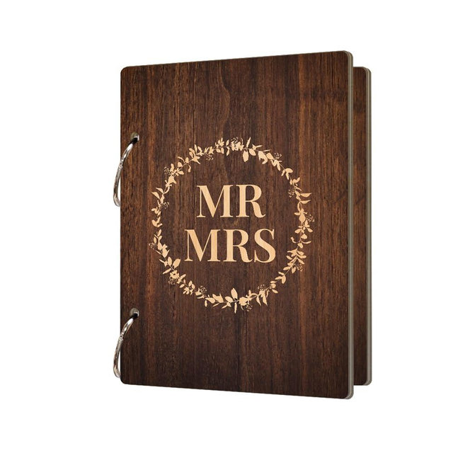 La Boda Wedding Cards Keeper with Metal Buckles Binding, Wooden Greeting Card Holder, Mr Mrs Cards Storage & Organization, Birthday, Holiday Card Keepsake Book Wedding Gifts