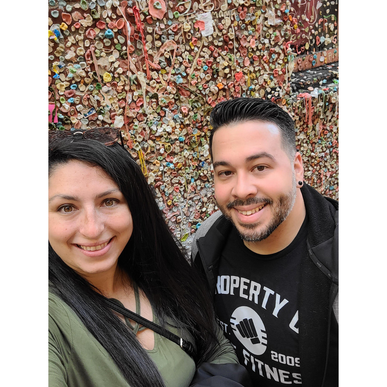Caroline's 27th Birthday trip to Seattle, Washington Visiting the Gum Wall (yes we added to the wall)