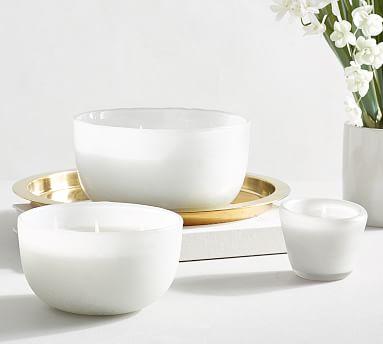 Frosted Glass Scented Candles - Sel de Mer - Large 6 Wick