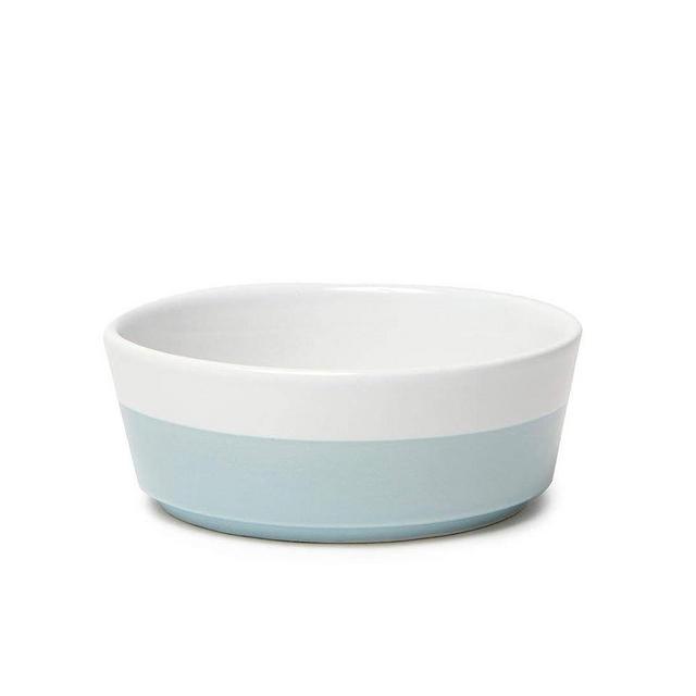 Waggo Dipper Ceramic Dog Bowl for Small and Large Breeds - Heavyweight and Durable Pet Food and Water Dish Crock, Dishwasher Safe, Modern (Cloud, Large)
