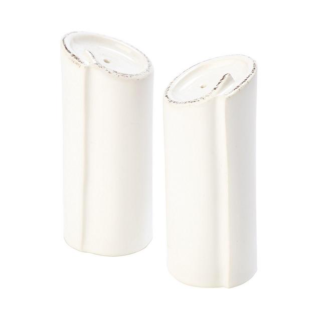 VIETRI Lastra White Salt & Pepper Set
