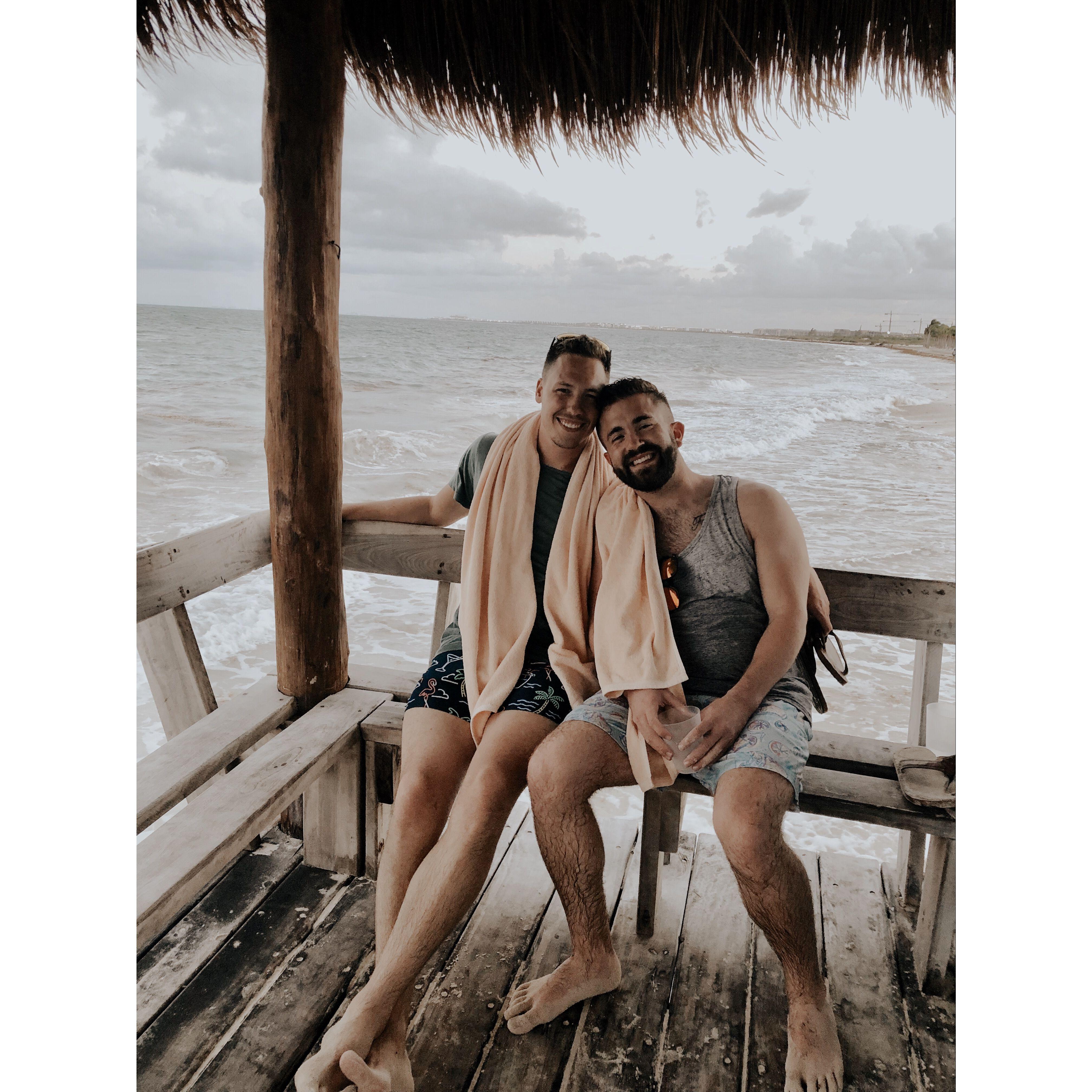 Our first international trip together to Cancun with a couple of our friends from Colorado. This has become one of our favorite pictures of us.