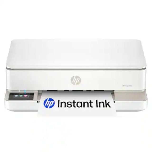 HP - Envy 6155e Wireless AI-Enabled All-in-One Inkjet Printer with 3 Months of Instant Ink (+1 Bonus Month of Ink w/ Code) - White