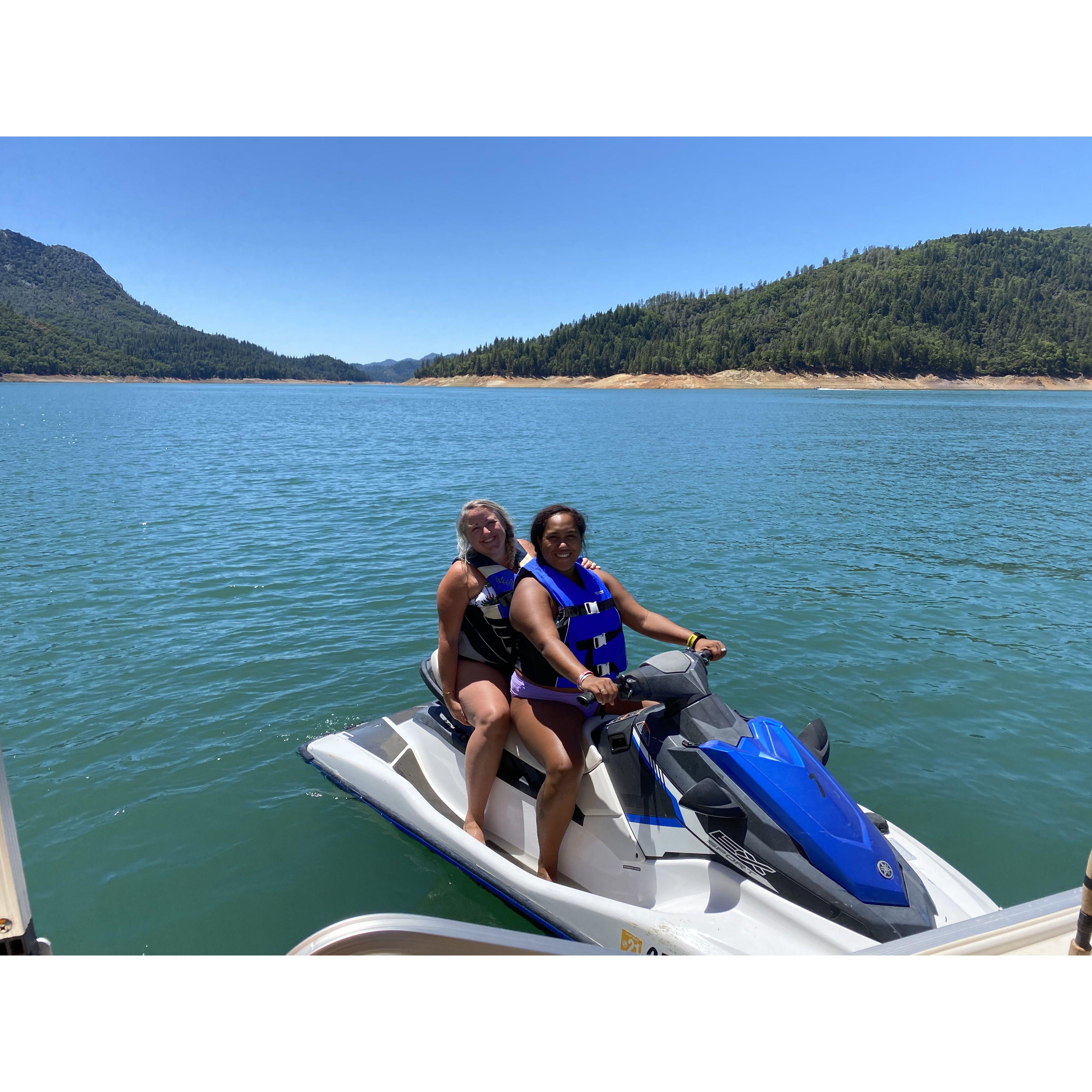 Jet skiing on Shasta Lake, California