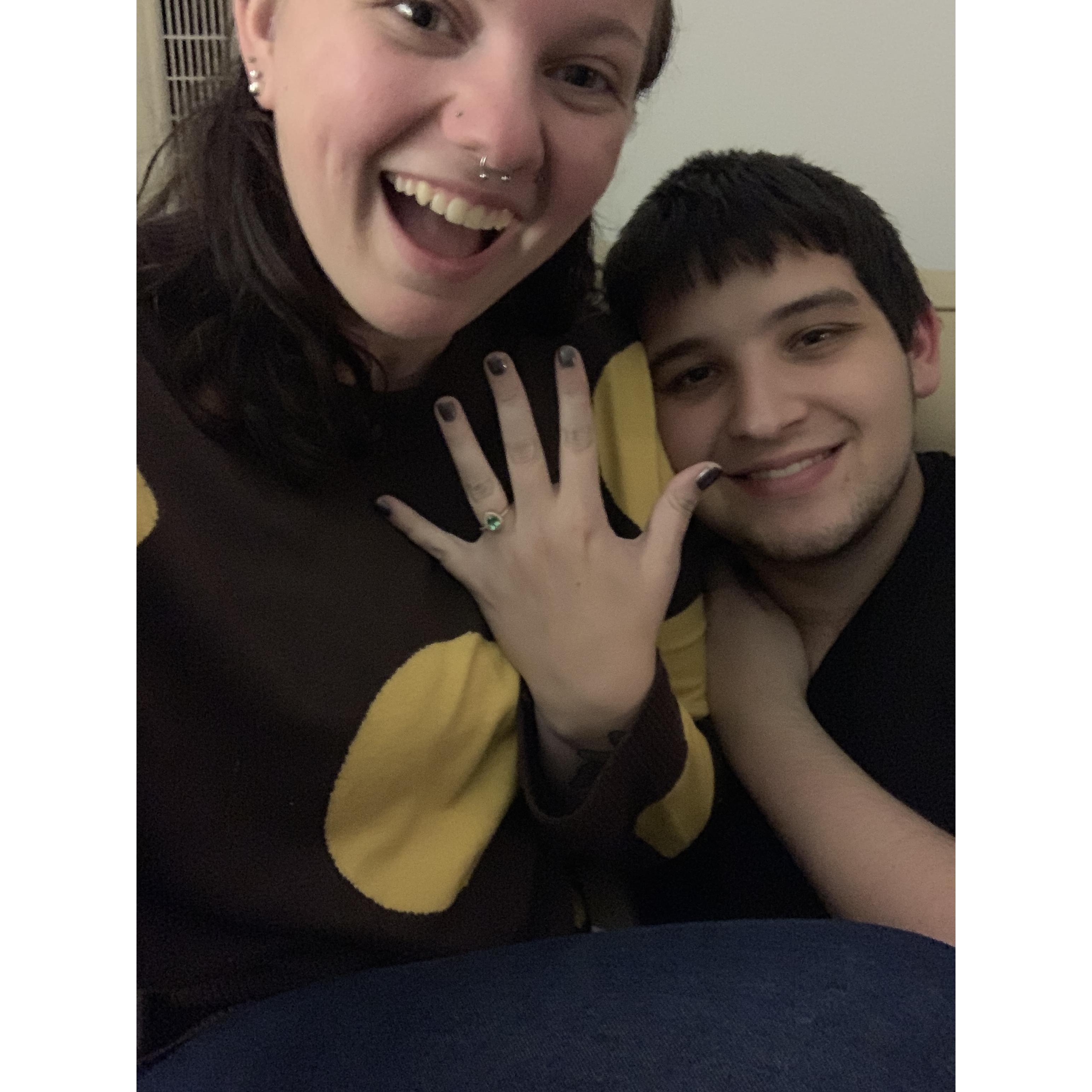 A picture we took right after we got engaged (10-19-19)
