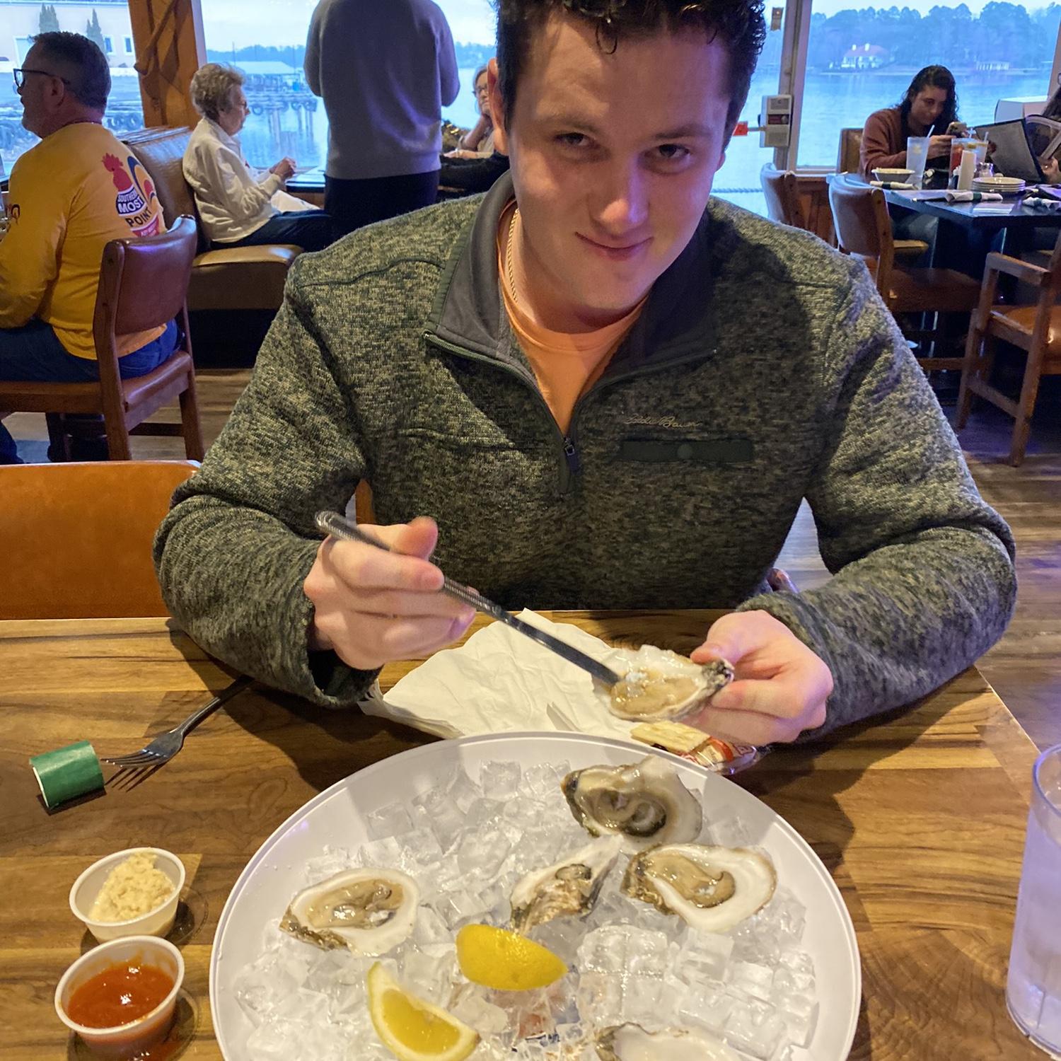Our second date!! Trey took me to eat oysters because they’re my favorite!