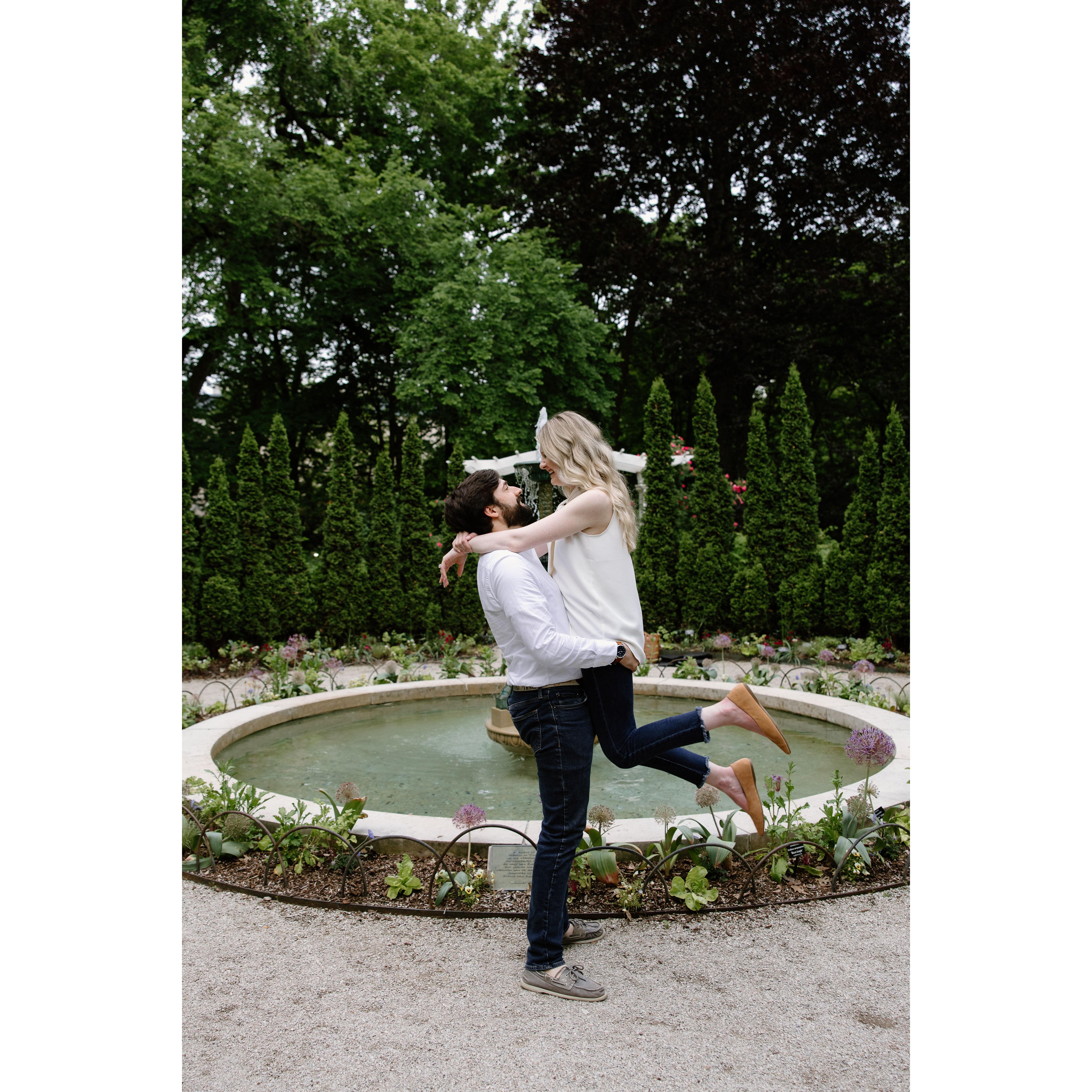 Our engagement photos at Newfields