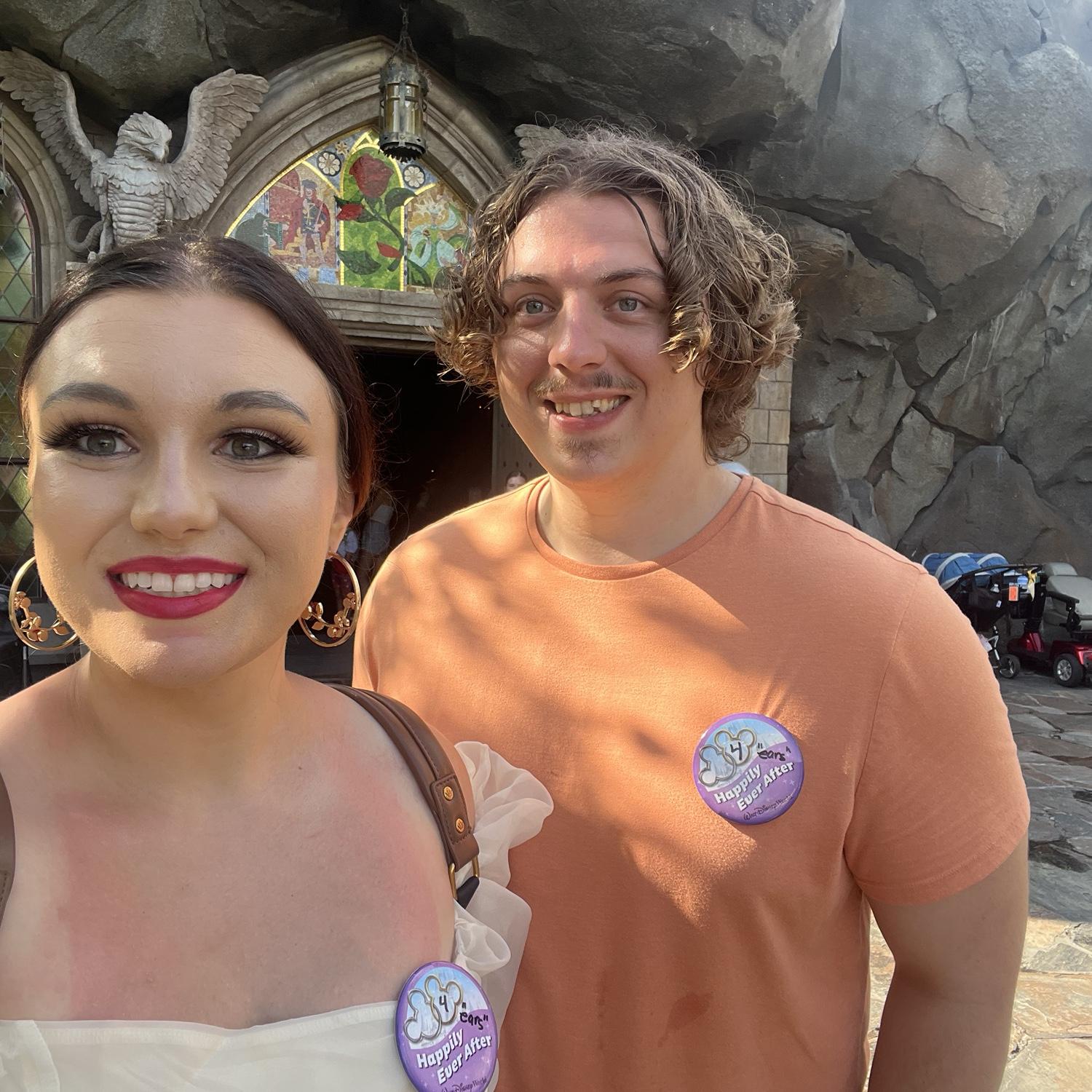 Out front of Be Our Guest!