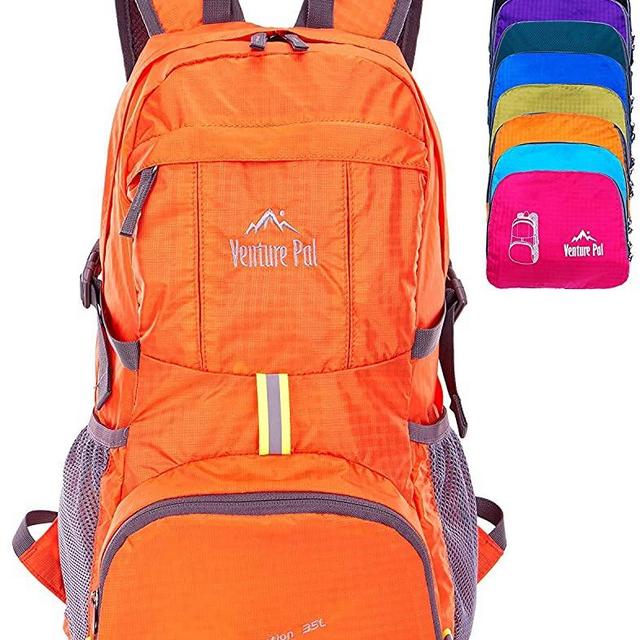 Venture Pal Lightweight Packable Durable Travel Hiking Backpack Daypack (Orange)