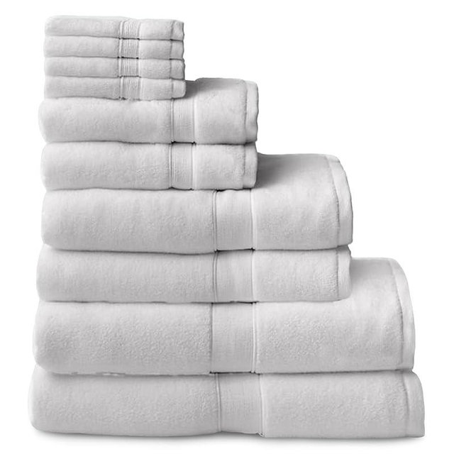 Cozy Earth Complete Luxe Bath Bundle - 60% Cotton 40% Viscose from Bamboo - Quick Dry & Plush Cotton Bath Towel Set - 4 Washcloths, 2 Hand Towels, 2 Bath Towels, 2 Bath Sheets - Light Grey