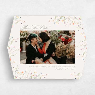 Beige Diamond Wedding Save the Date - Caramella Photo