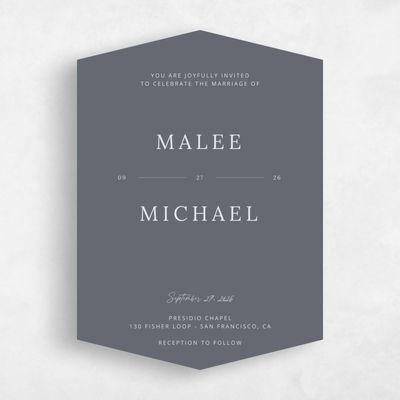 Grey Diamond Wedding Invitation - Keanu Classic