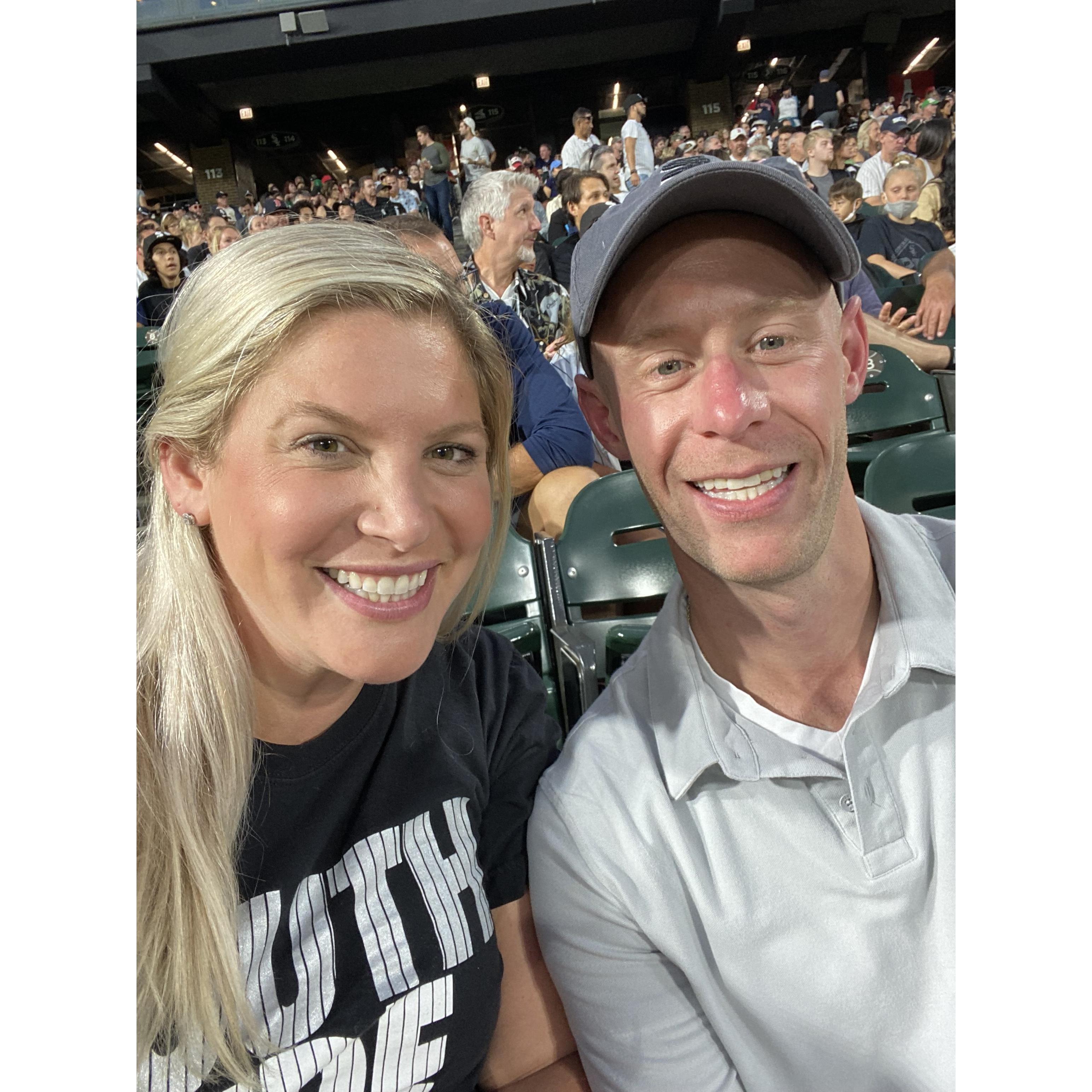 Danny working hard on making Katie a Whitesox fan after all.