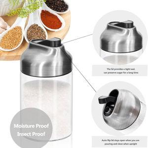Aelga Glass Sugar Dispenser with Pour Spout, Weighted Pourer, Coffee Bar Accessories for Coffee, Tea and Baking