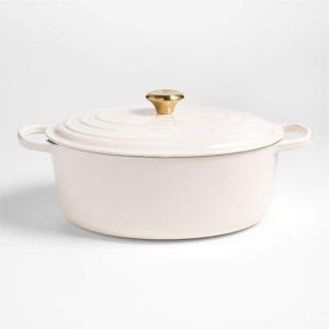 Le Creuset Signature 8-Qt. Thyme Enameled Cast Iron Oval Dutch Oven + Reviews | Crate & Barrel