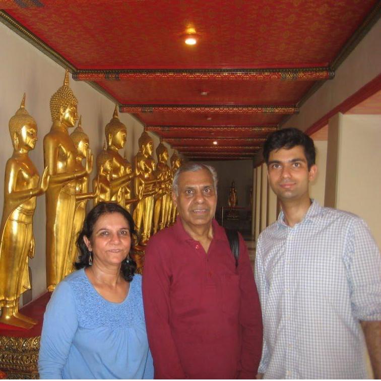 Mil's mom, Anita, his dad, Nimesh, and Mil in Bangkok, Thailand!
