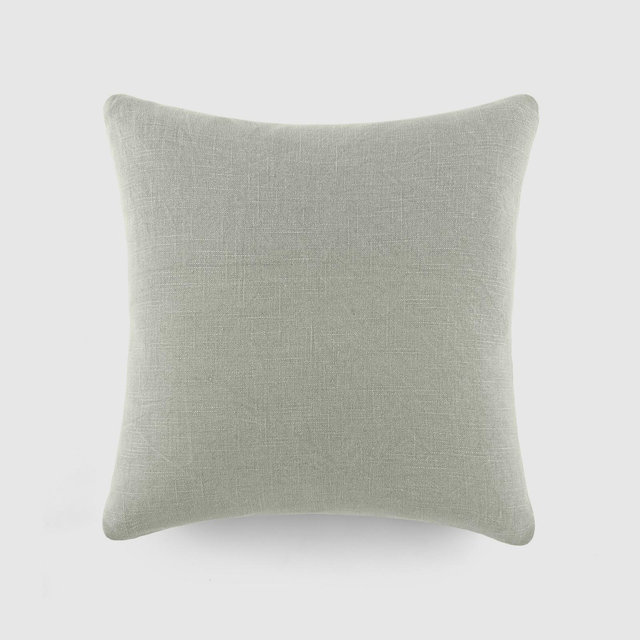Stone Washed and Distressed Cotton Decor Throw Pillow Cover And Pillow Insert Set - Becky Cameron, Stone Washed Light Gray