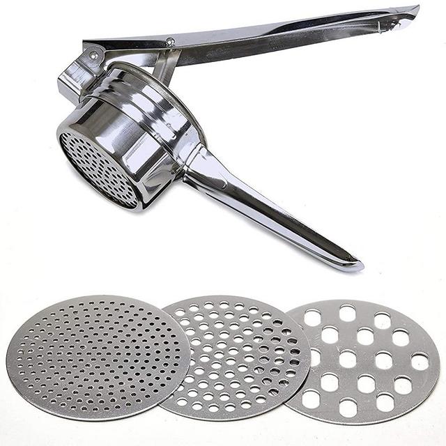  Joyoldelf Heavy Duty Stainless Steel Potato Masher,  Professional Integrated Masher Kitchen Tool & Food Masher/Potato Smasher  with Silicone Handle, Perfect for Bean, Vegetable, Fruits, Avocado, Meat:  Home & Kitchen