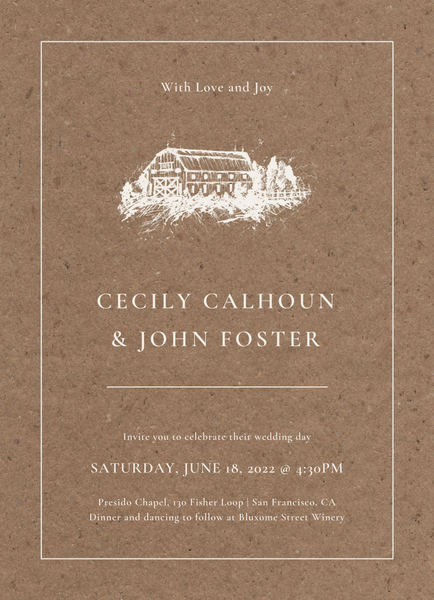 Griffith Classic | Brown | Zola Wedding Invitations