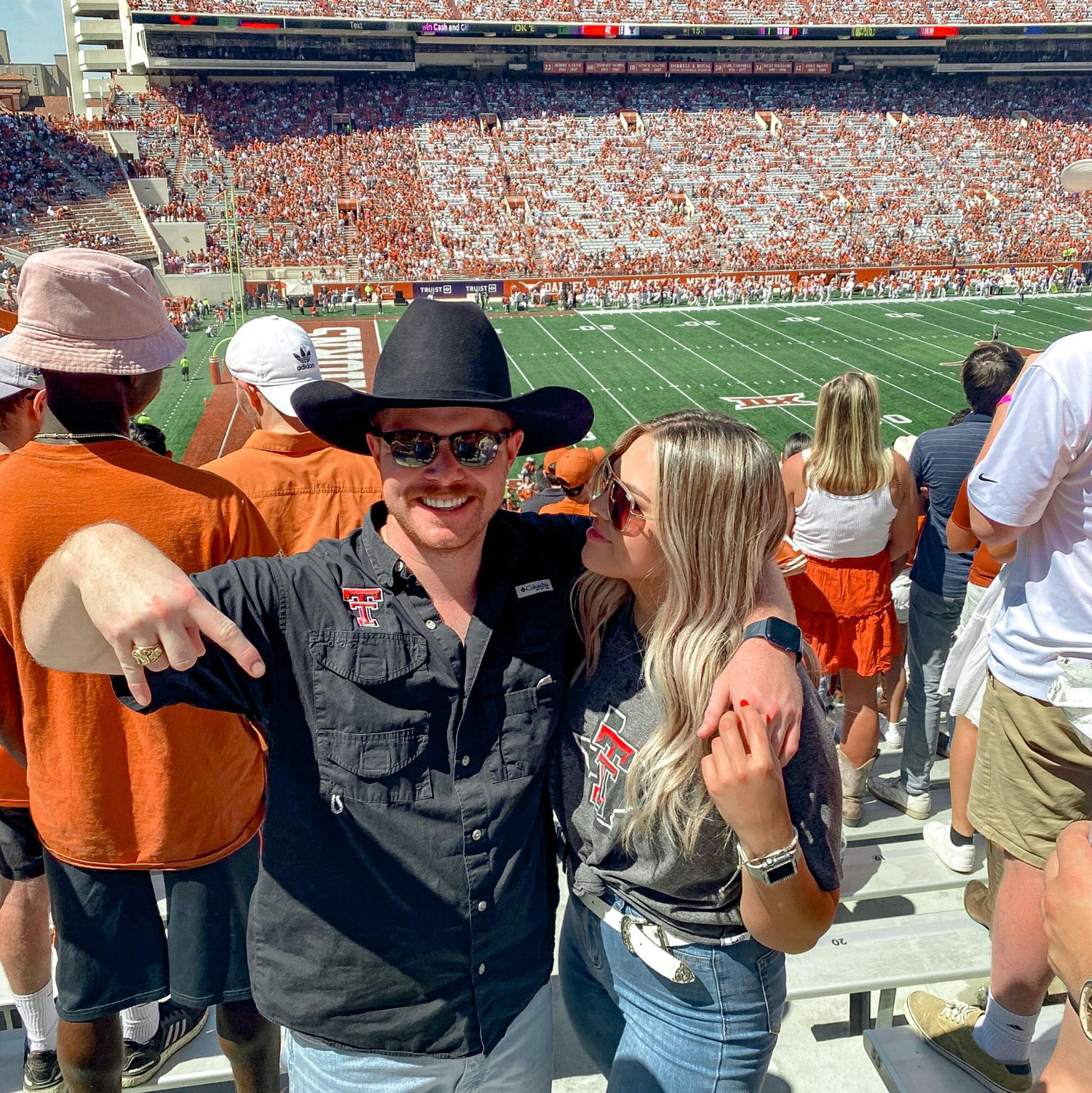 Our first Texas Tech game together (score hidden for personal reasons).