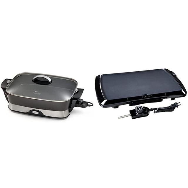 Presto 06857 16-inch Electric Foldaway Skillet, Black & 07047 Cool Touch Electric Griddle