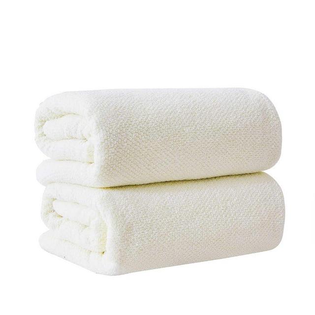Great Bay Home Ivory Bath Sheet - 100% Cotton Oversized 2 Pack 68x35 Towel Set - Absorbent, Quick-Drying, Durable Bath Sheet for Bathroom Decor - Low-Twist, Two-Ply Fibers