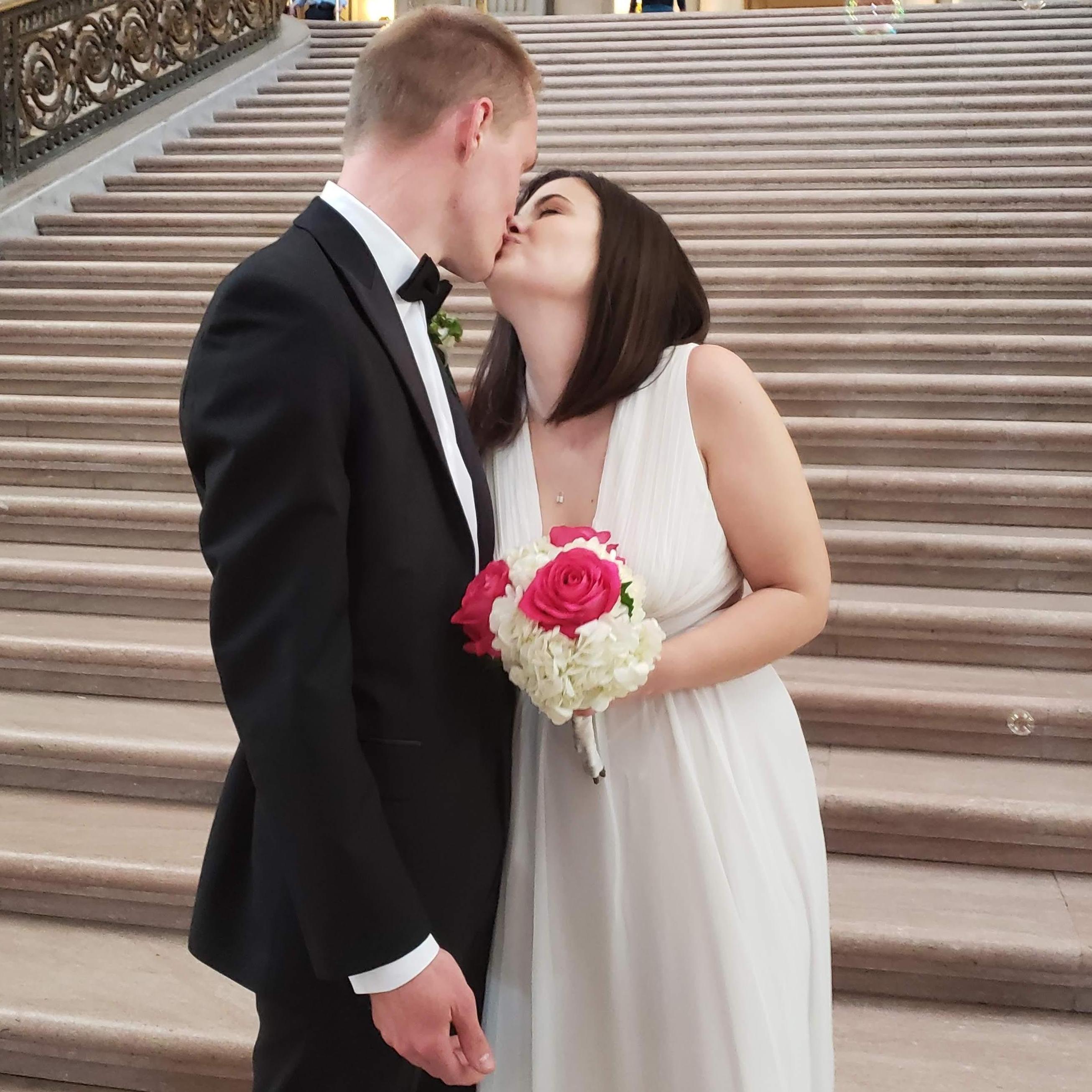 First kiss as a married couple