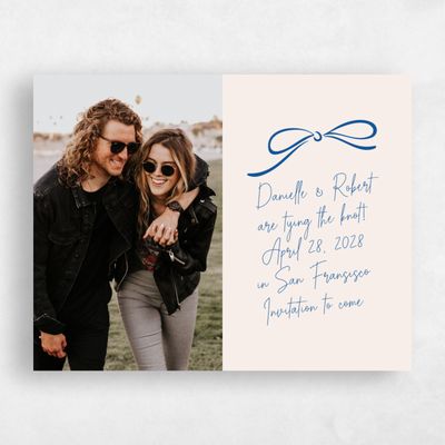 Blue Simple Wedding Save the Date - Cosette Photo