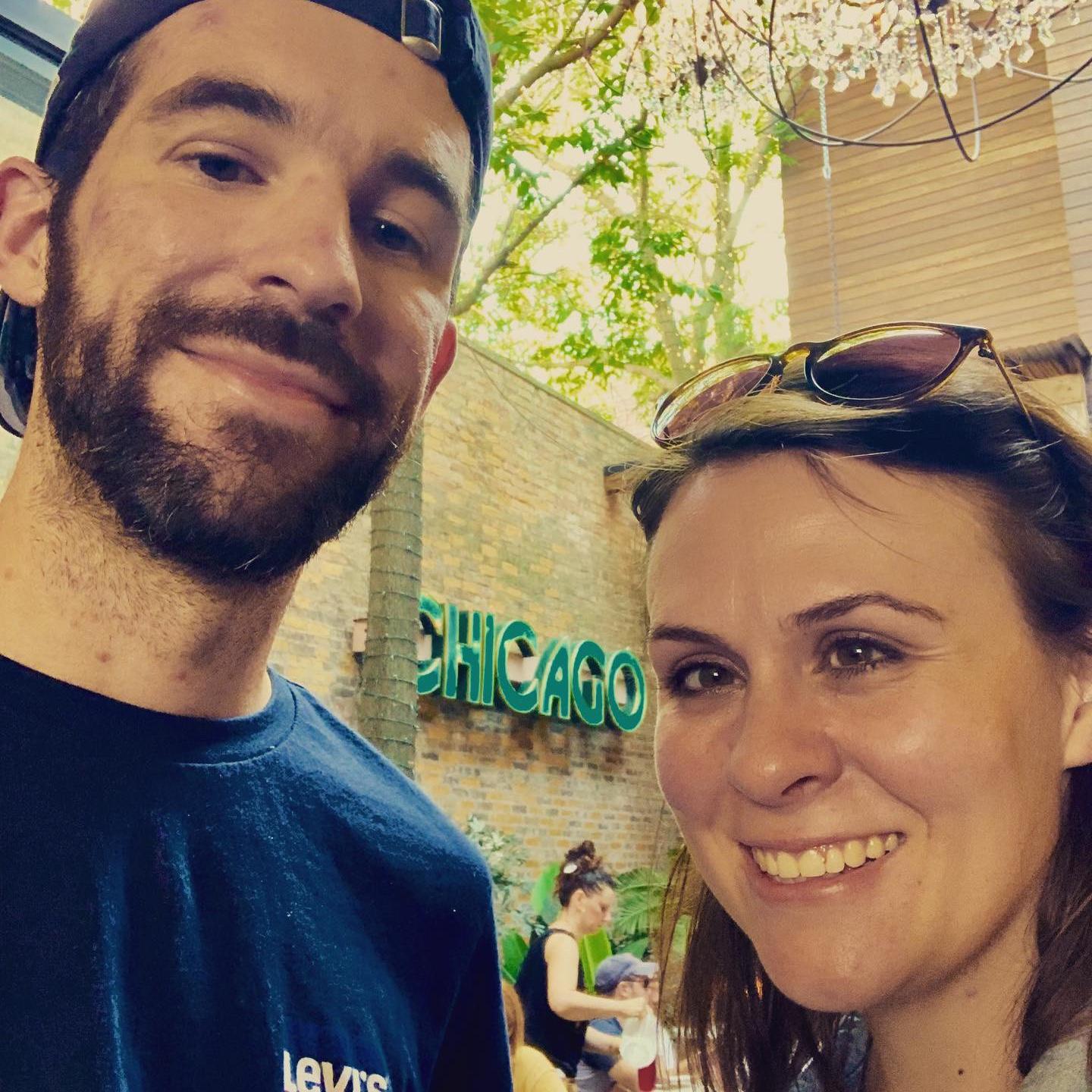 Following our first Chicago Cubs game together. One sport we will forever cheer for different teams.