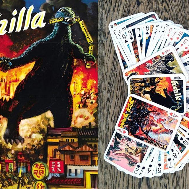 FLONZGIFT Kaiju Playing Cards (Poker Deck 54 Cards All Different) Kaiju Monster Dinosaur Vintage Japan Horror Action Movies Posters