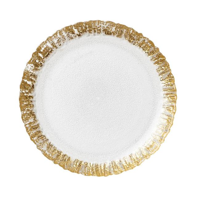 Vietri Rufolo Glass Gold Salad Plate
