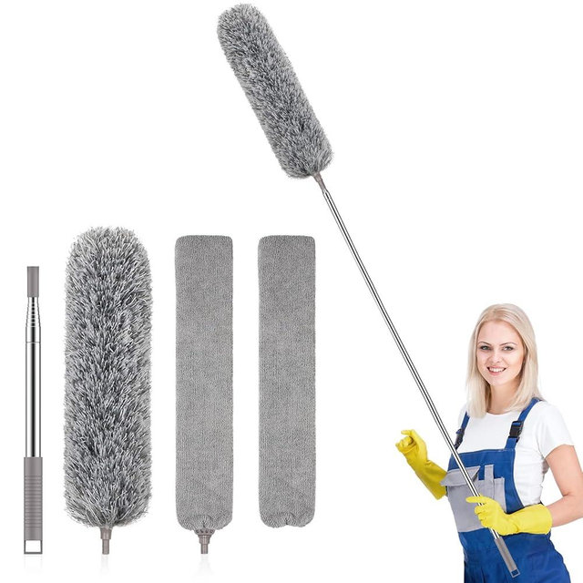 SetSail Dusters for Cleaning 100-inch Extra-Long Gap Duster with Extension Pole Bendable Microfiber Head Washable Ceiling Fan Cleaner Duster for High Ceilings, Floor