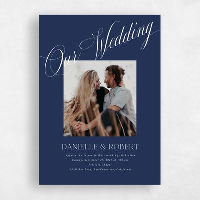 Midnight Blue Wedding Invitation - Hunter Photo